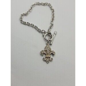 Fluer De Lis Chain Toggle Bracelet
